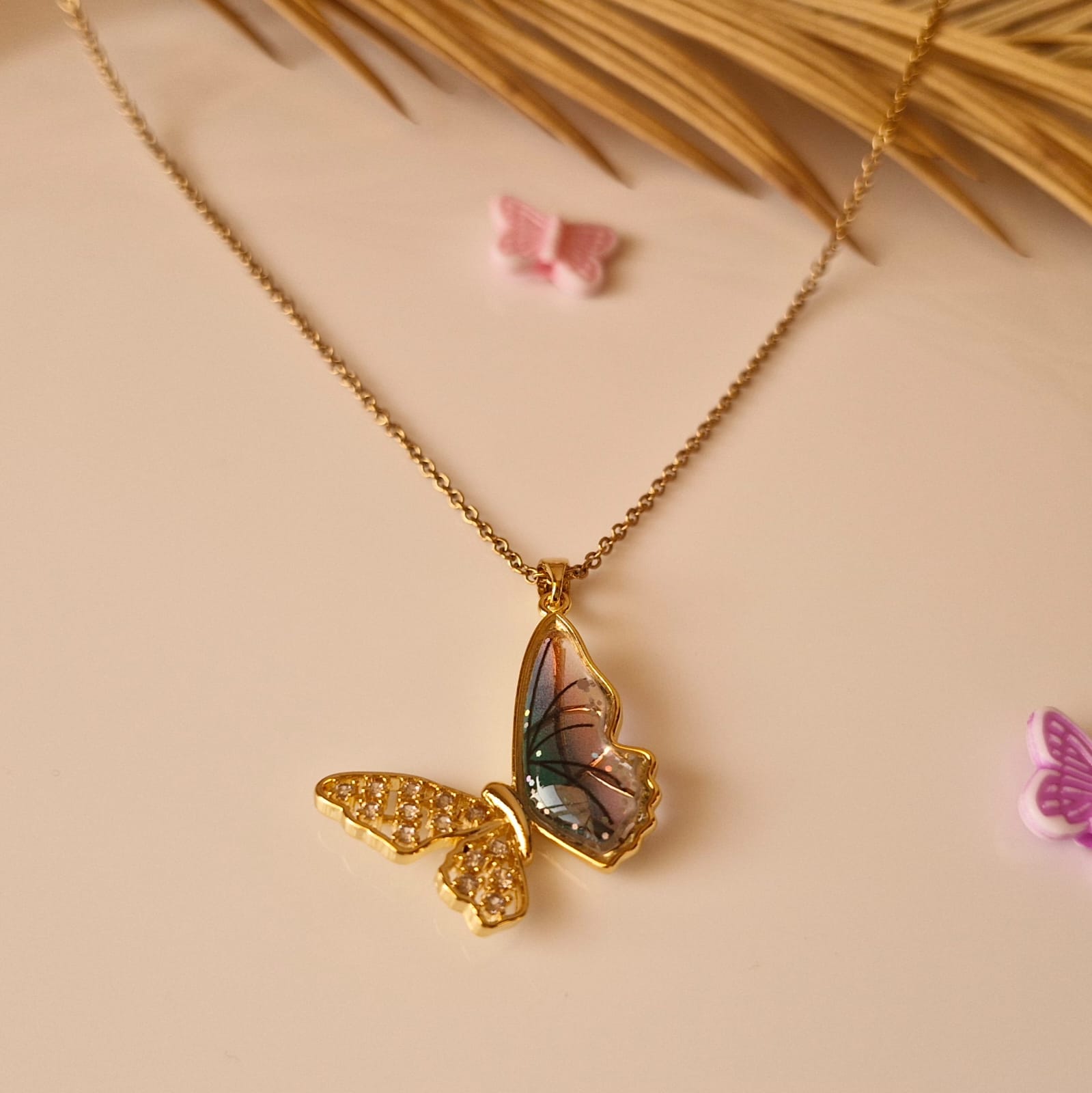 Aura Butterfly Pendant Necklace