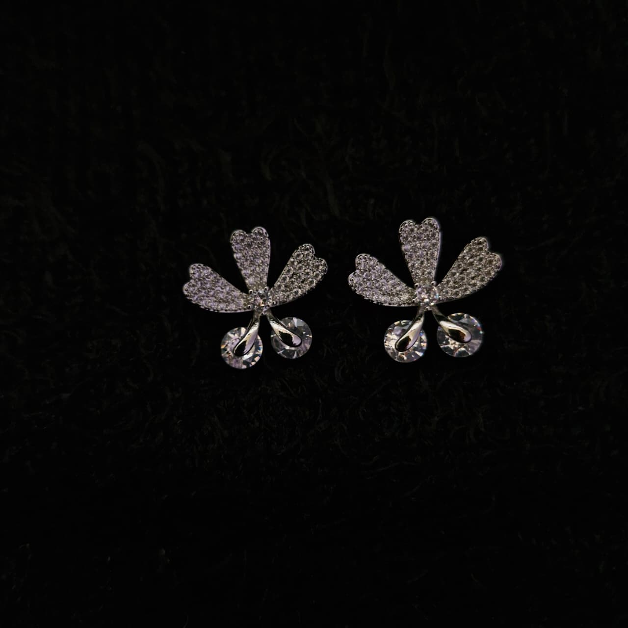 Elegant Crystal Flower Earrings