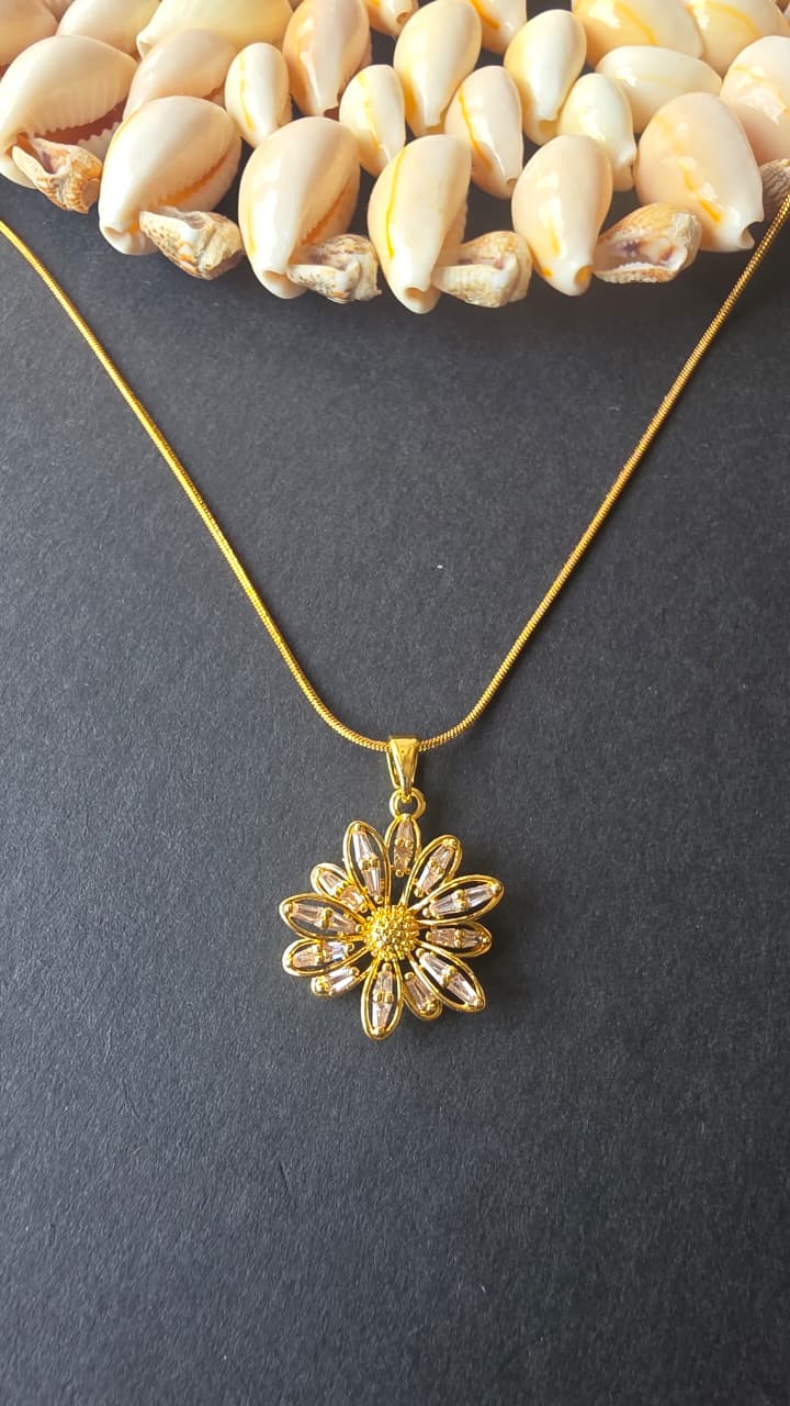 Floral Crystal Pendant Necklace
