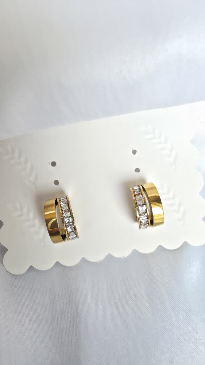 Elegant studded mini hoops