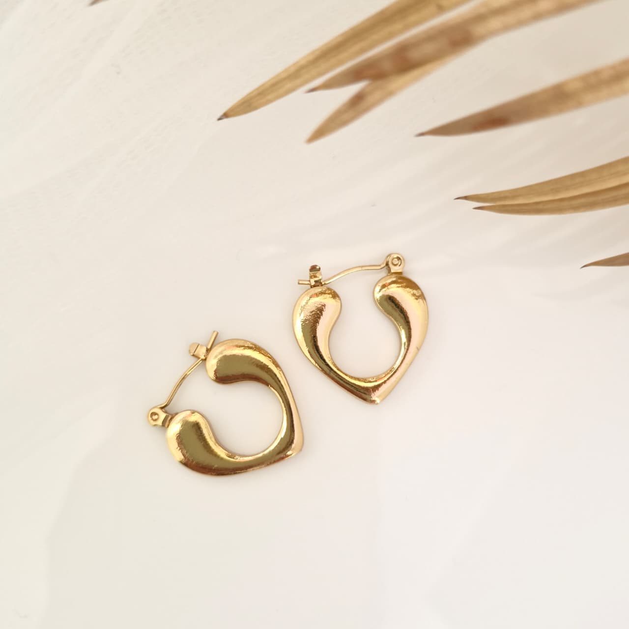 Gold Heart-Shaped Hoop