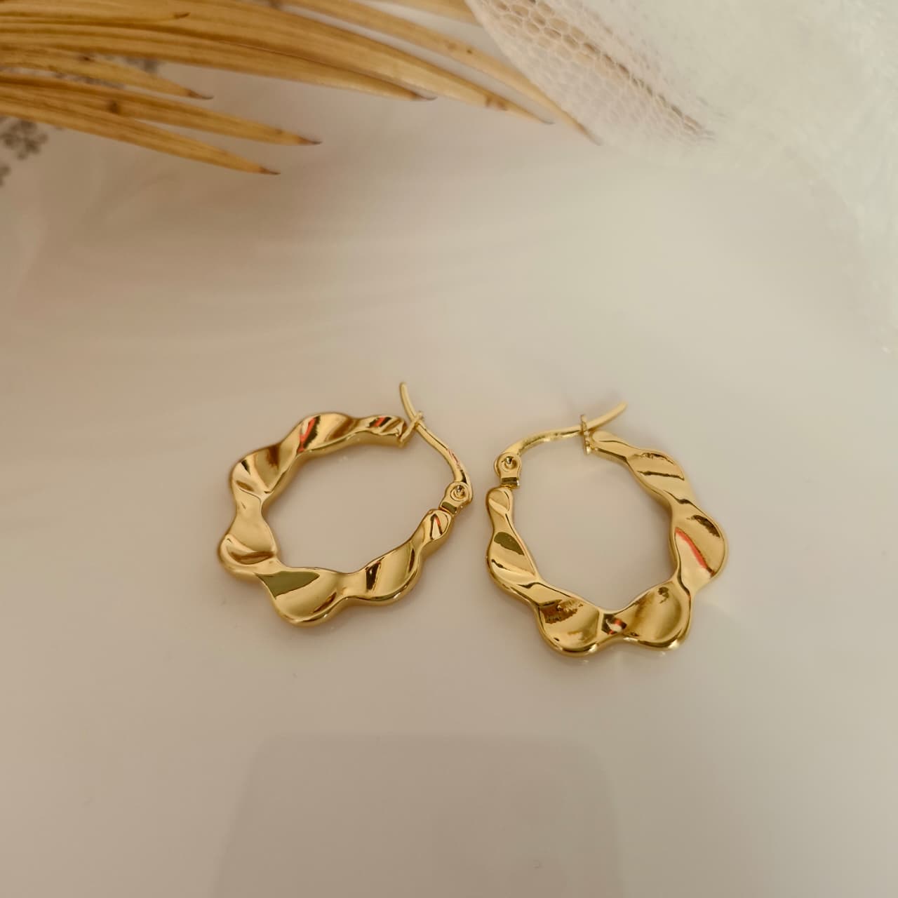 Gold Twisted Hoops
