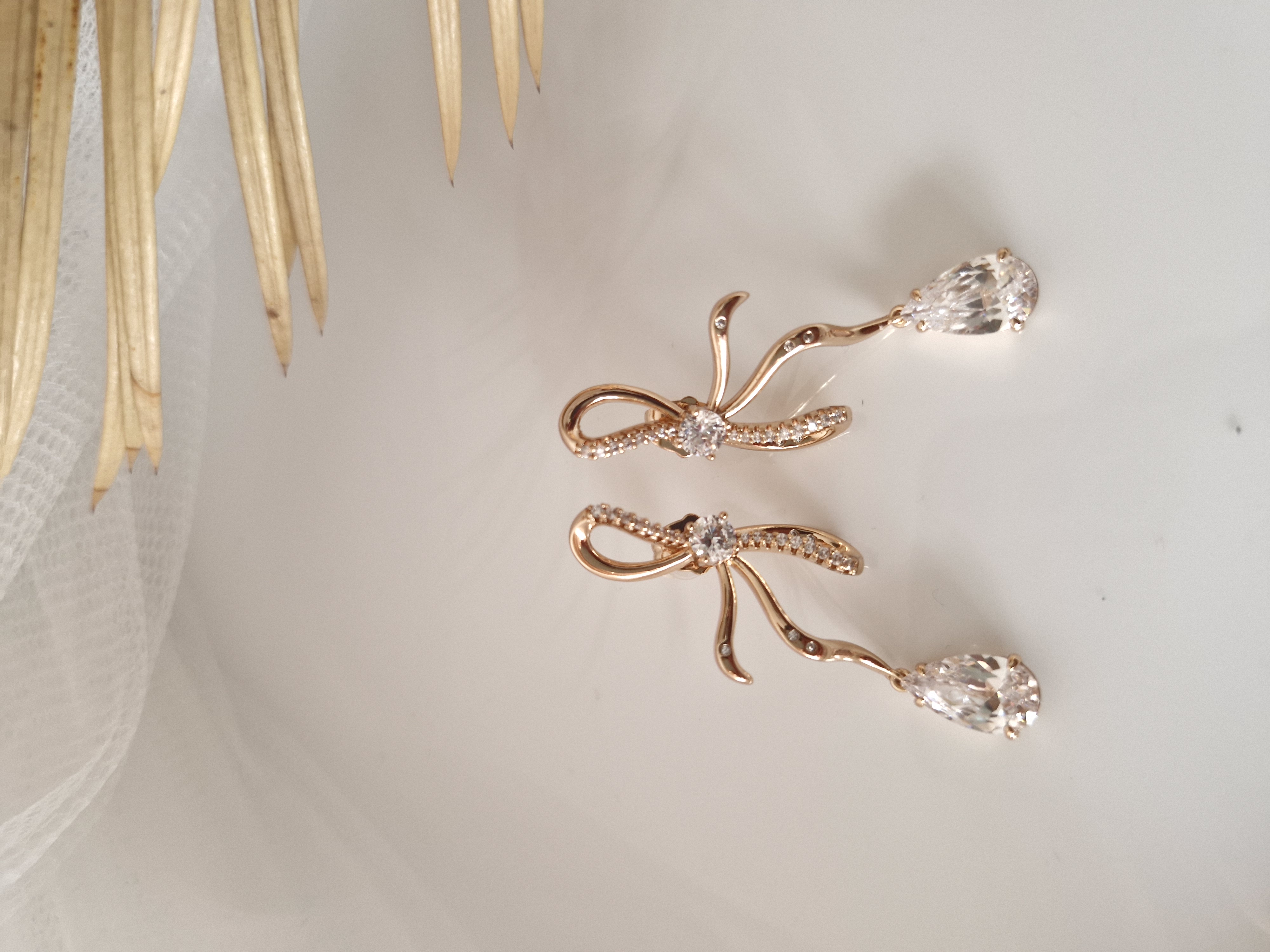 Elegant Bow Drop Earrings