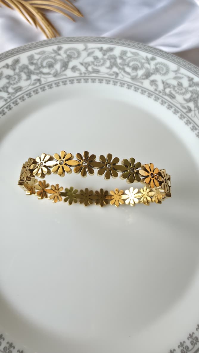 Floral Gold Baby Bracelet
