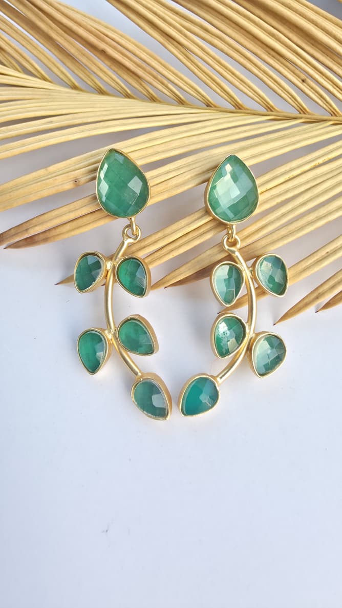 Green Garden Vine Earrings