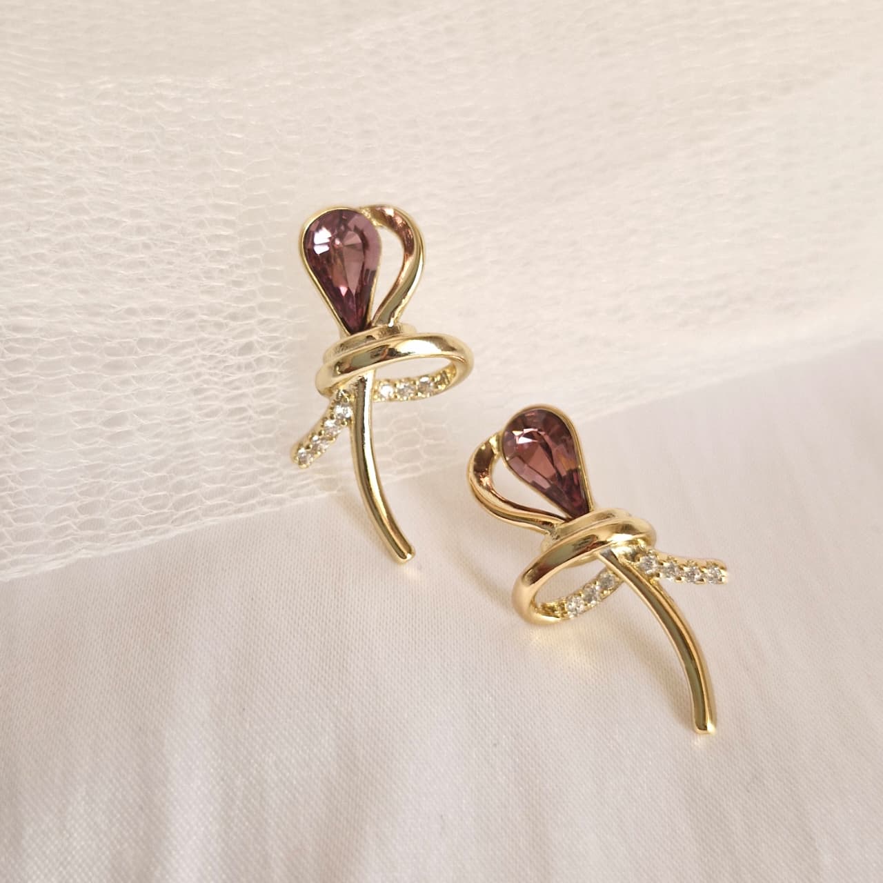 Purple Gemstone Earrings