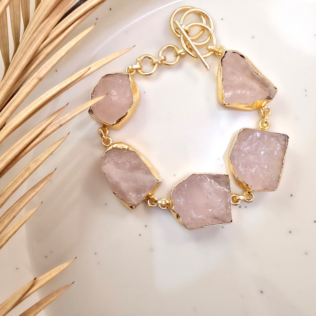 Raw Rose Quartz Bracelet