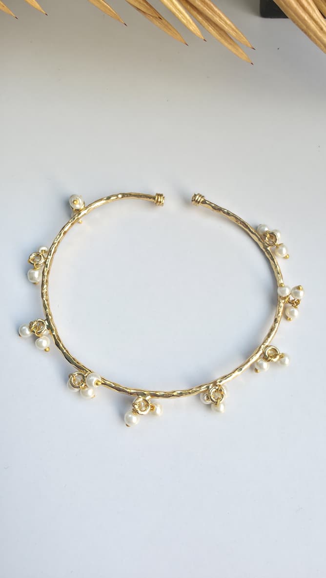 Brass Pearl Bracelet