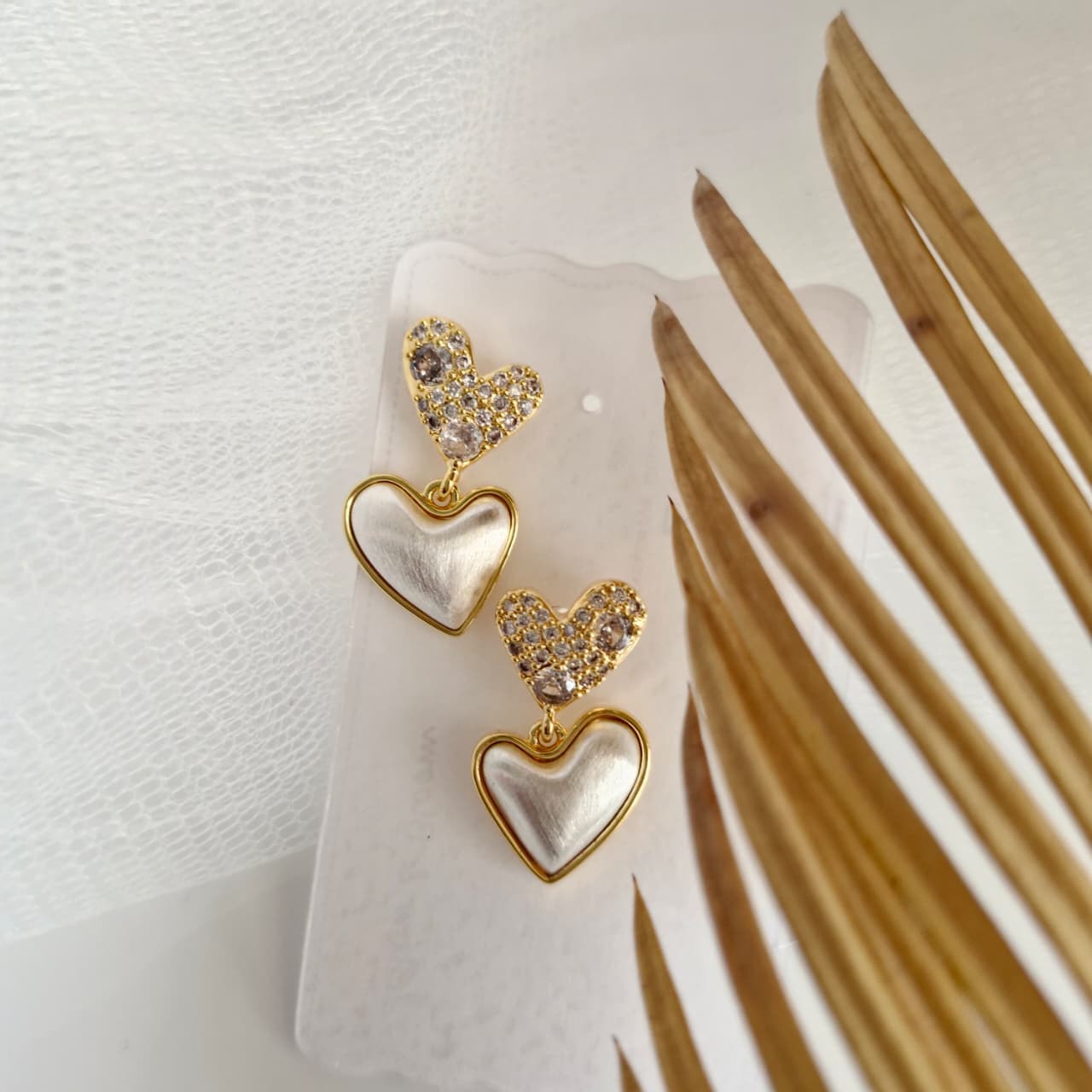 Elegant Heart-Shaped Drop Earrings