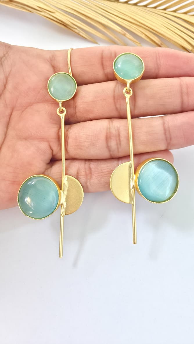 Mint Green Modern Drop Earrings
