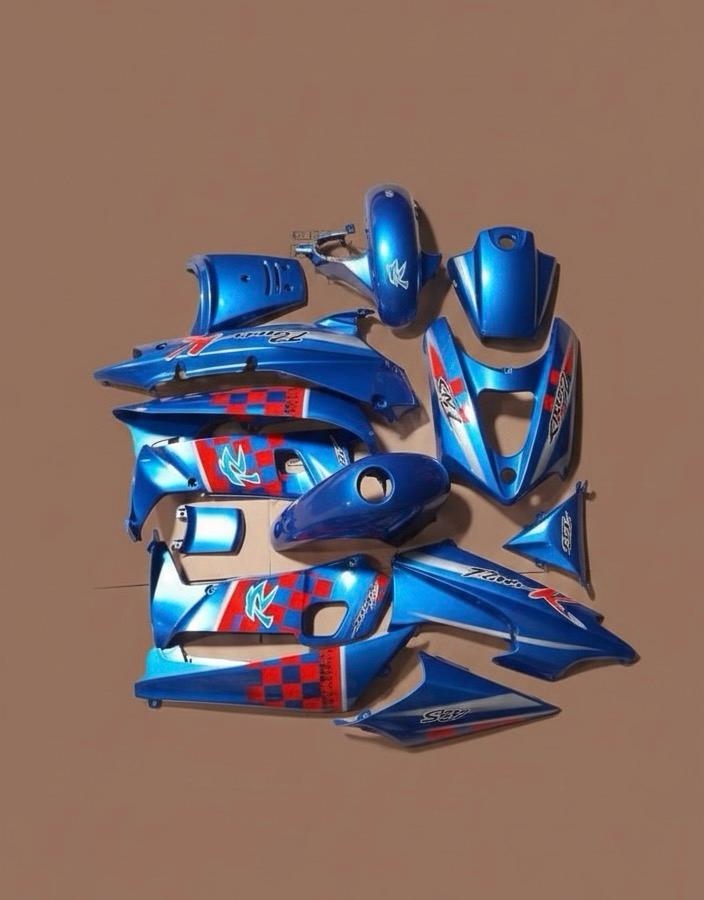 Carénages de moto bleus