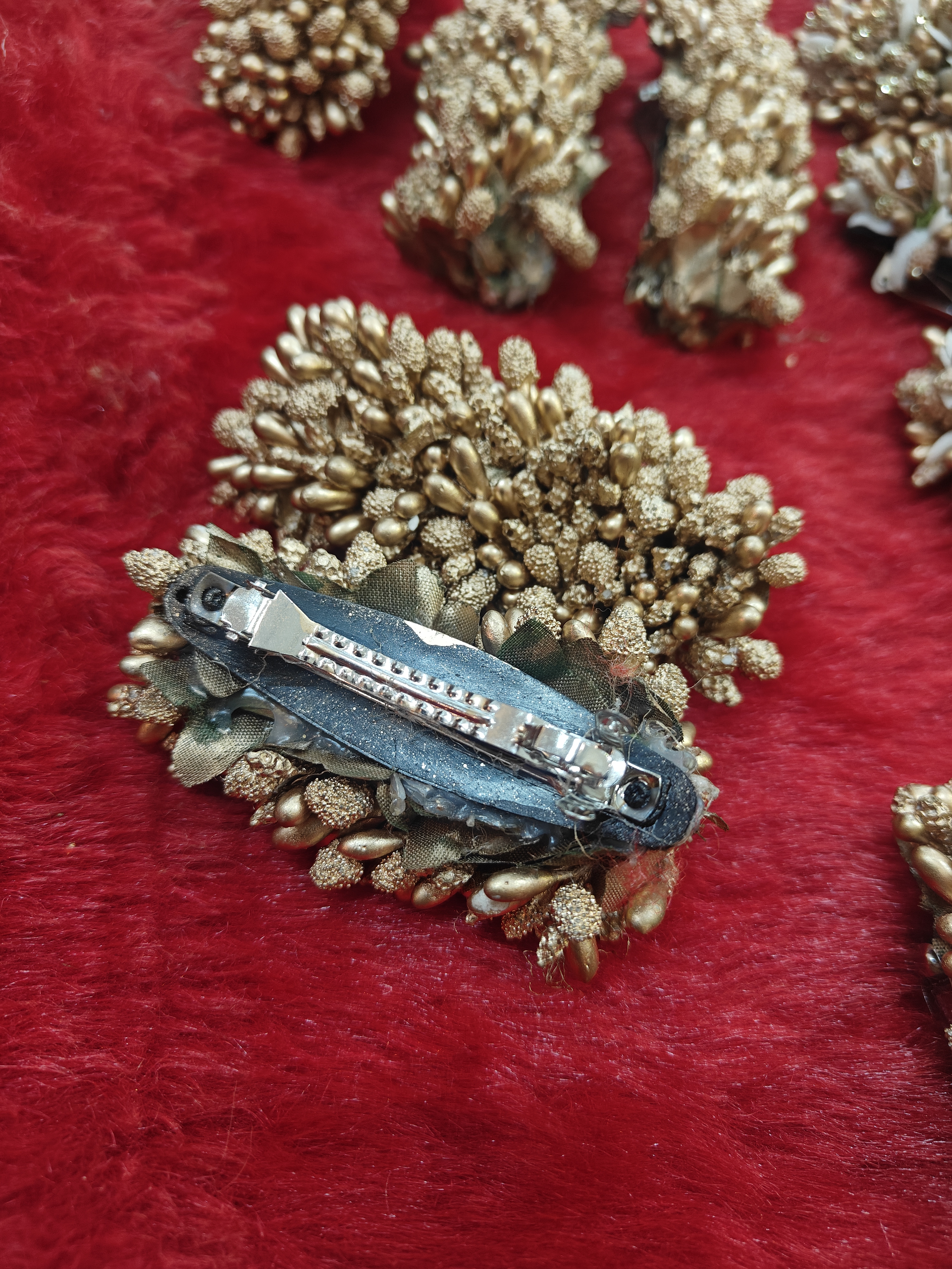 Golden Floral Hair Clips