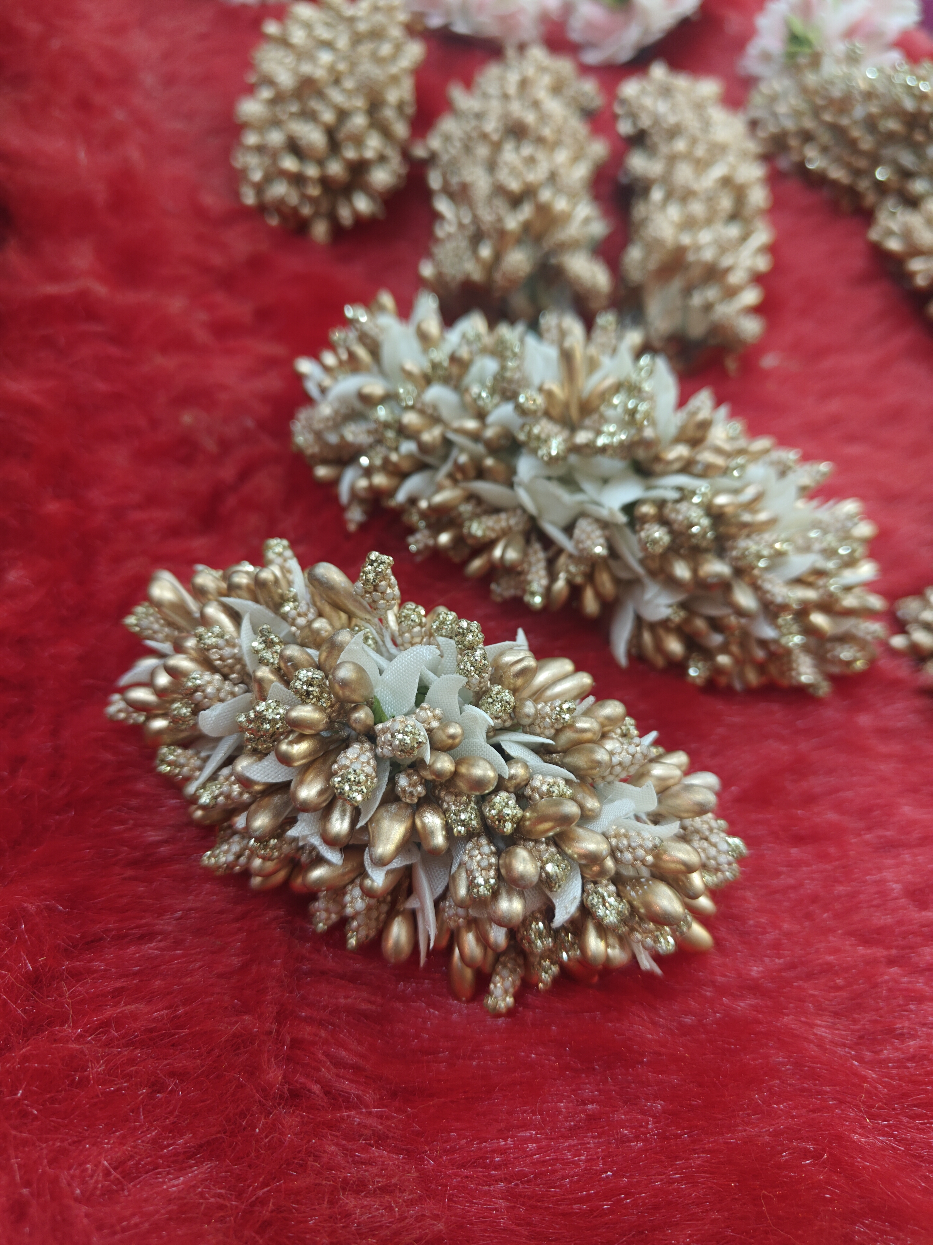 Golden Floral Hair Clips