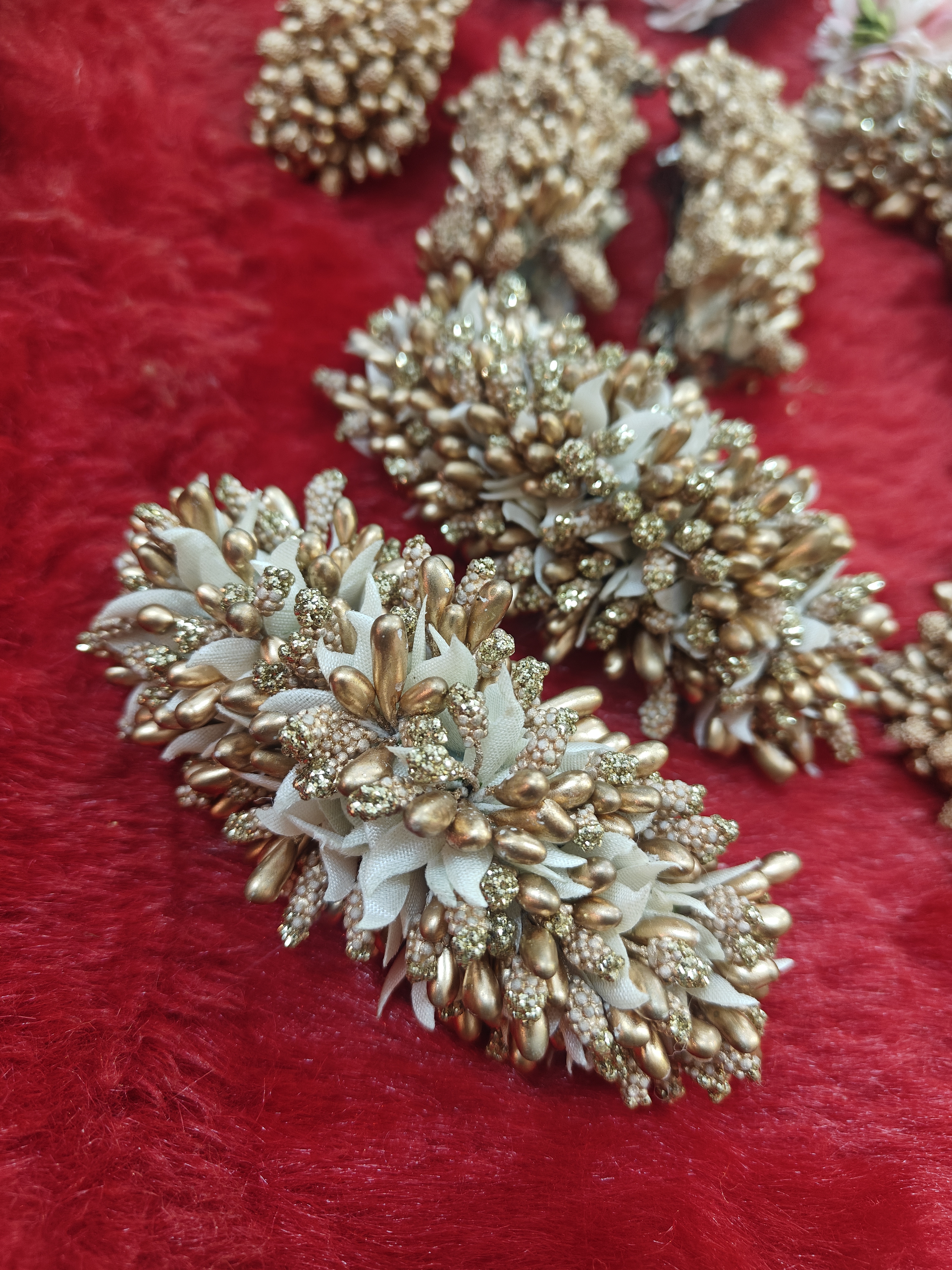 Golden Floral Hair Clips