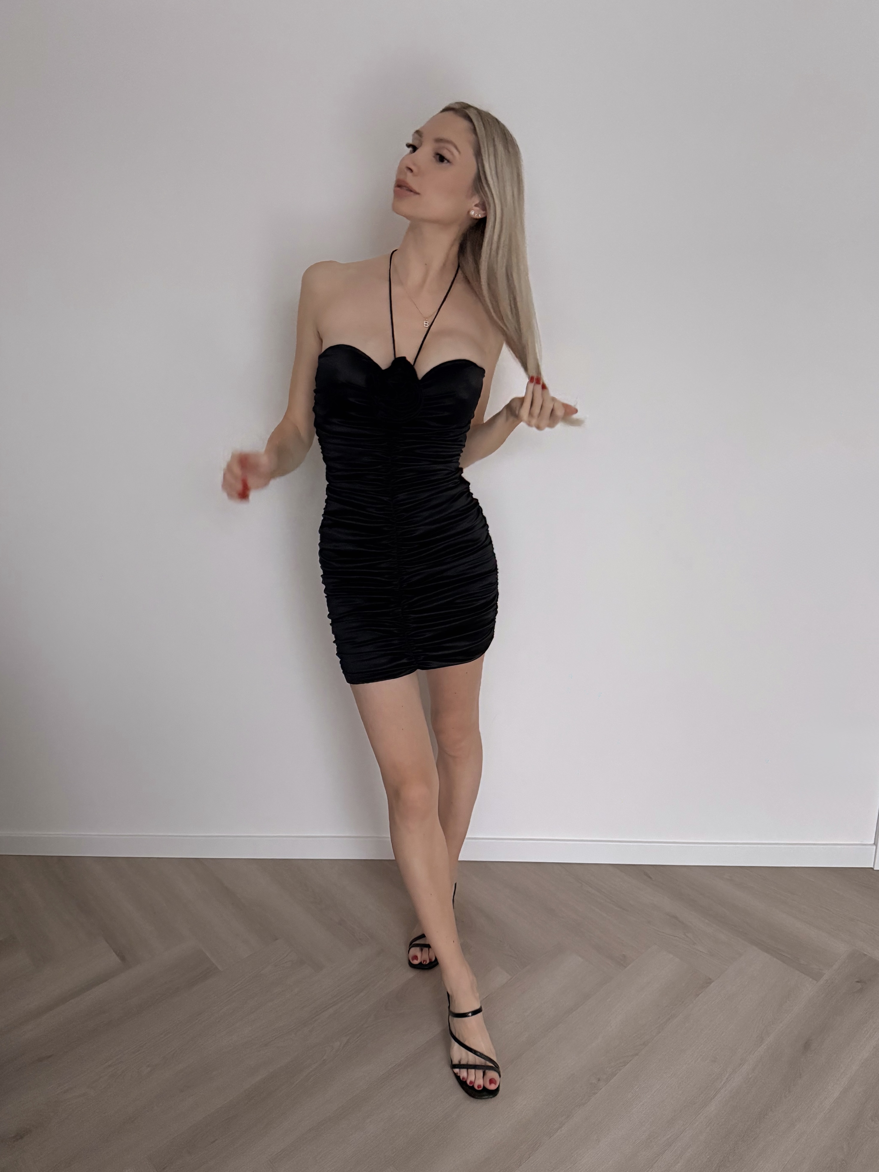 ELISABETTA FRANCHI BLACK RUFFLE