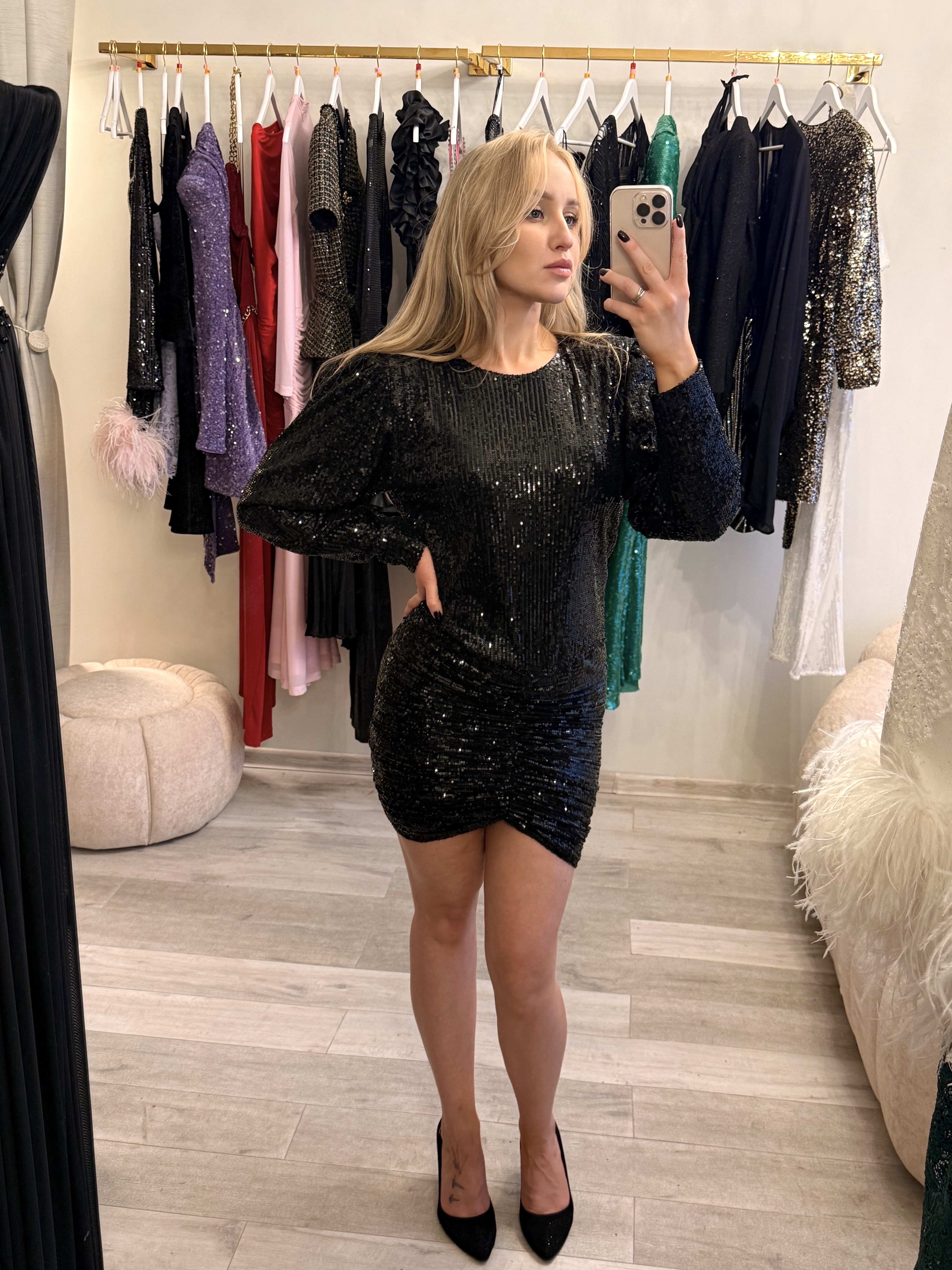 RETROFETE FLYNN RUCHED BLACK