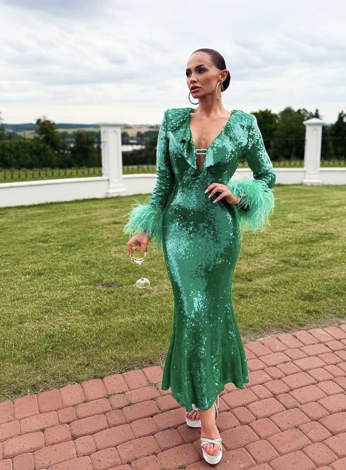 SELF-PORTRAIT FEATHER TRIMMED