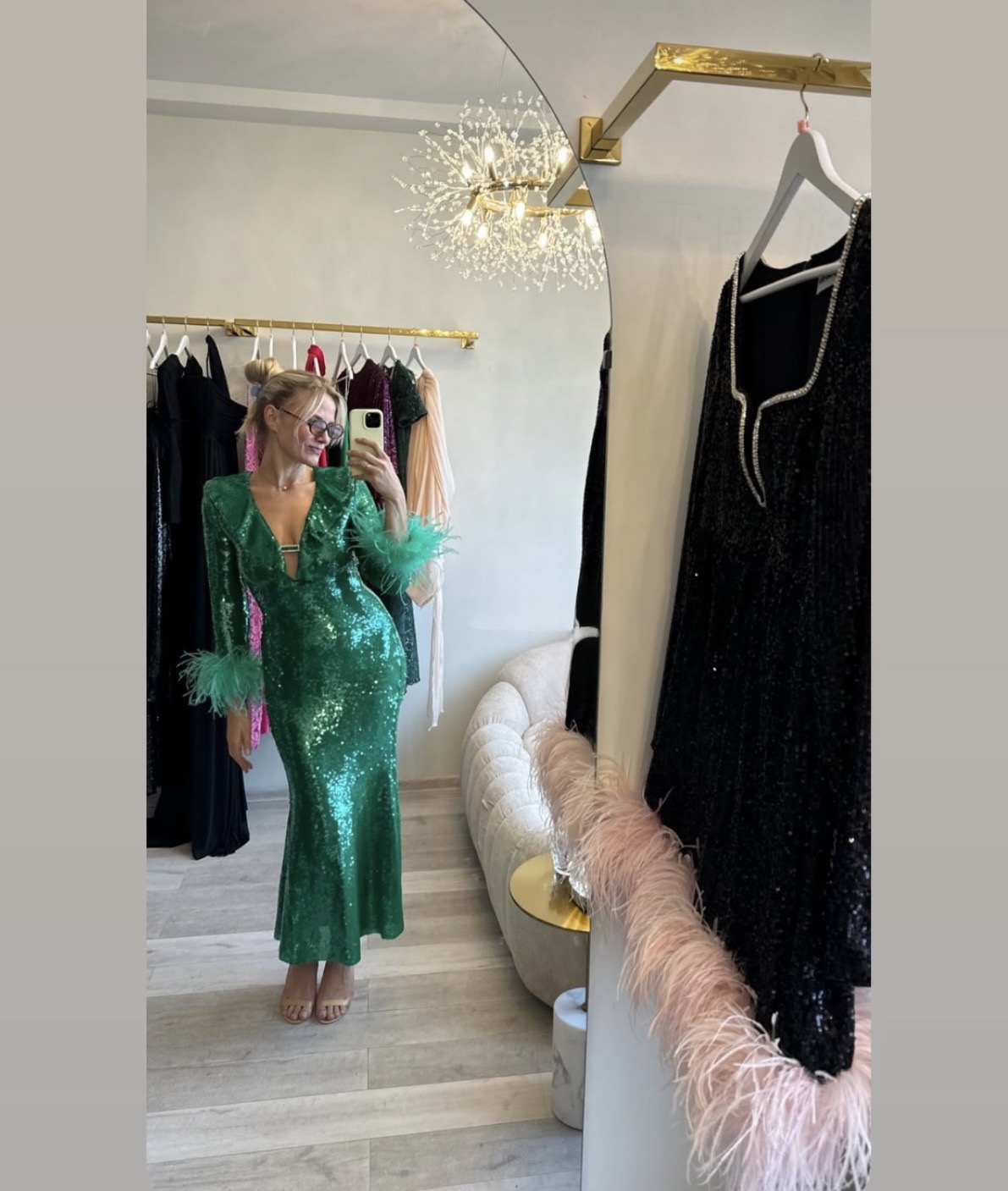 SELF-PORTRAIT FEATHER TRIMMED