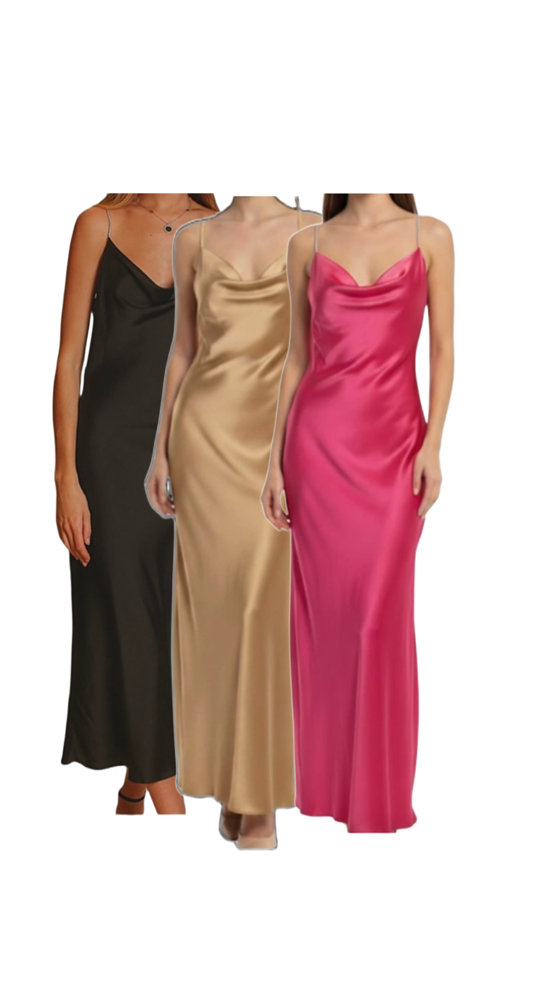 SILK SILVER MIDI ŽALIA, ROŽINĖ, JUODA, NUDE