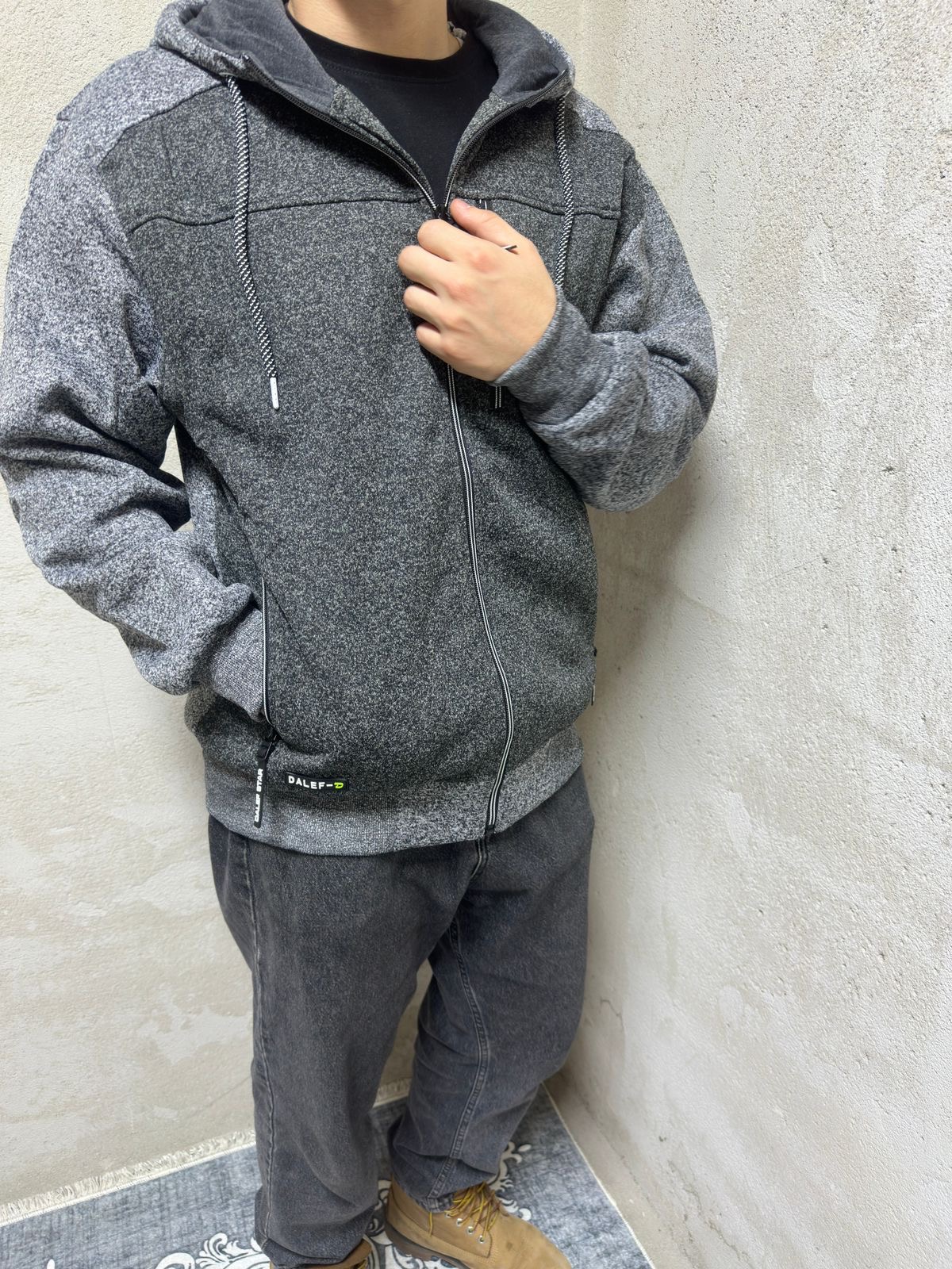 Duks - Men's Gray Zip-Up Hoodie