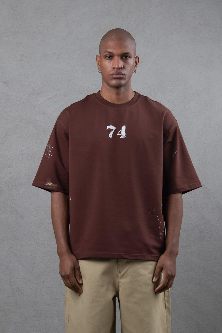 Distressed 74 Brown T-Shirt