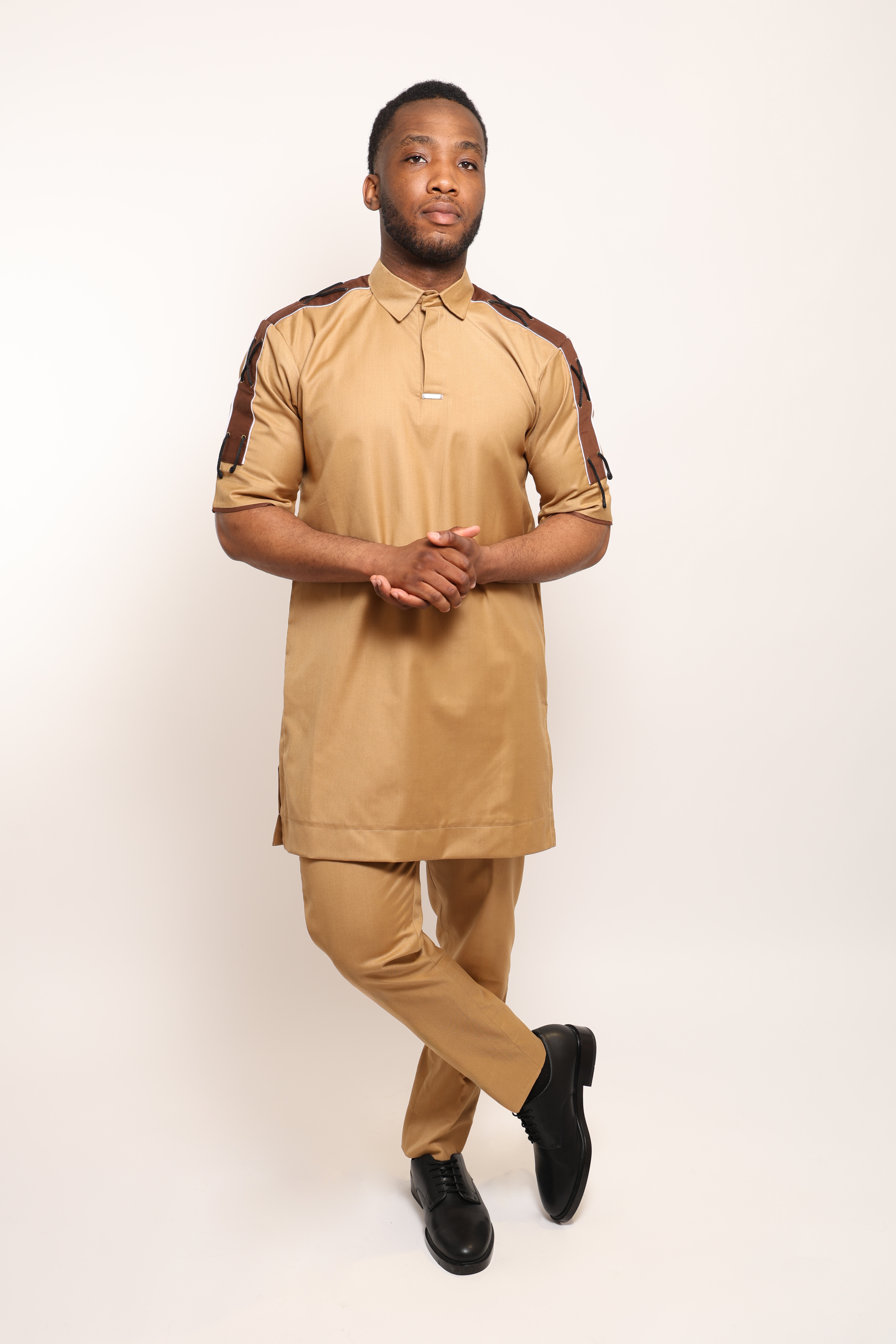 Boushi set : ensemble Africain boubou homme beige