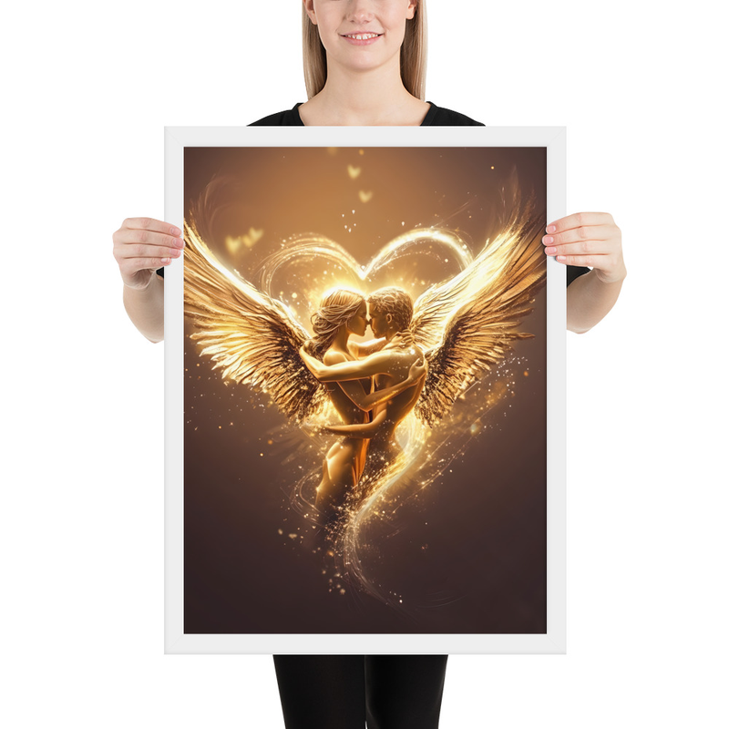 Loving Angels Premium Luster Photo Paper Framed Poster 