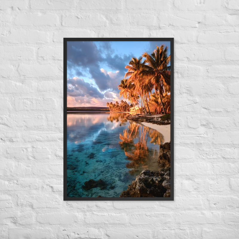 Golden Palm Premium Luster Photo Paper Framed Poster