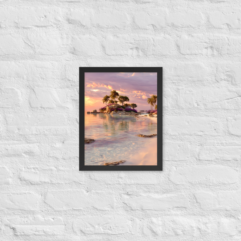 Serenity Island Premium Luster Photo Paper Framed Poster 