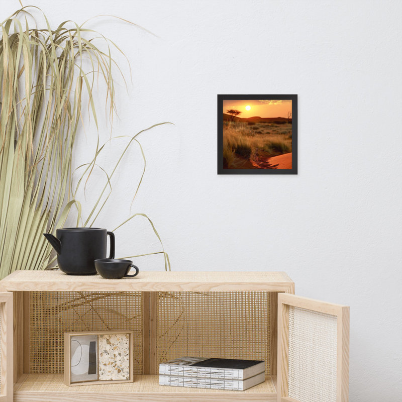 Sunset Dunes Premium Luster Photo Paper Framed Poster 