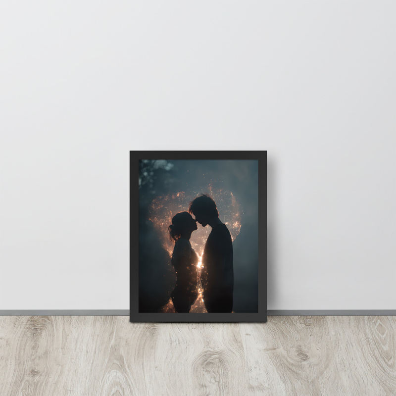 Romantic Silhouette Premium Luster Photo Paper Framed Poster 