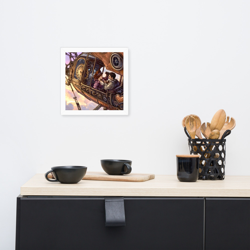 Flying Love Premium Luster Photo Paper Framed Poster