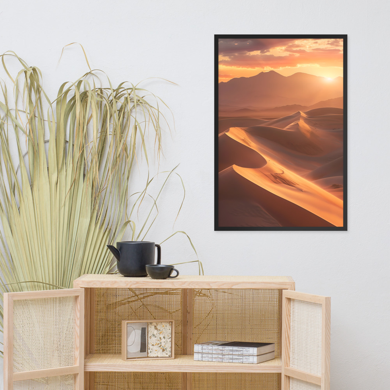 Sand Waves Luster Photo Paper Framed Poster