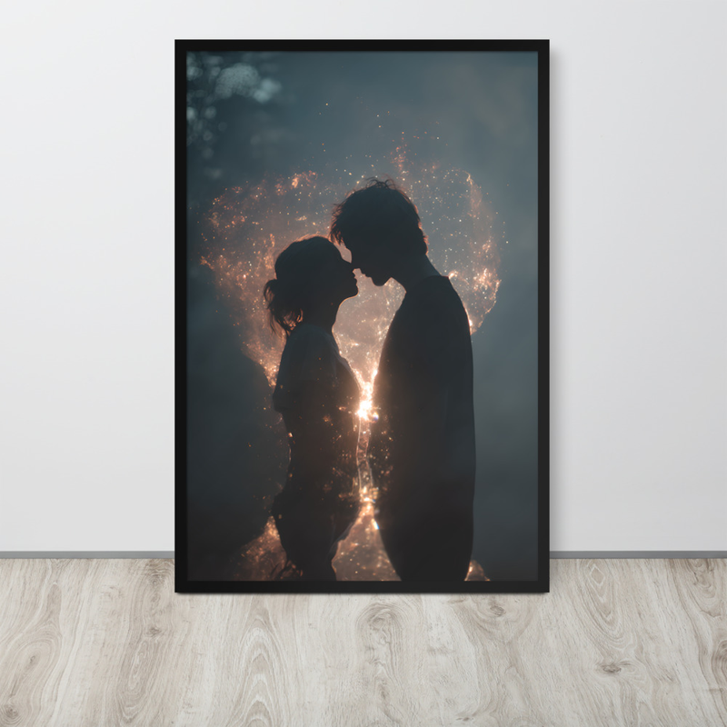 Romantic Silhouette Premium Luster Photo Paper Framed Poster