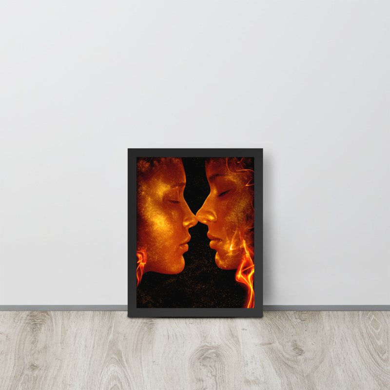 Fire Premium Luster Photo Paper Framed Poster 