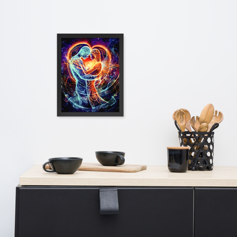 Flames Premium Luster Photo Paper Framed Poster