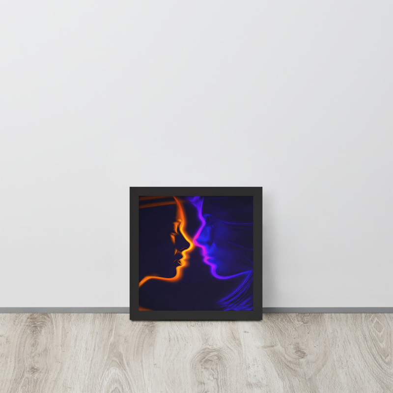 Neon Love Premium Luster Photo Paper Framed Poster 