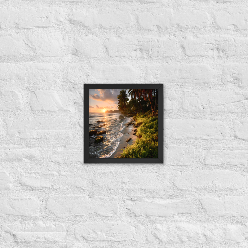 Sunset Premium Luster Photo Paper Framed Poster 