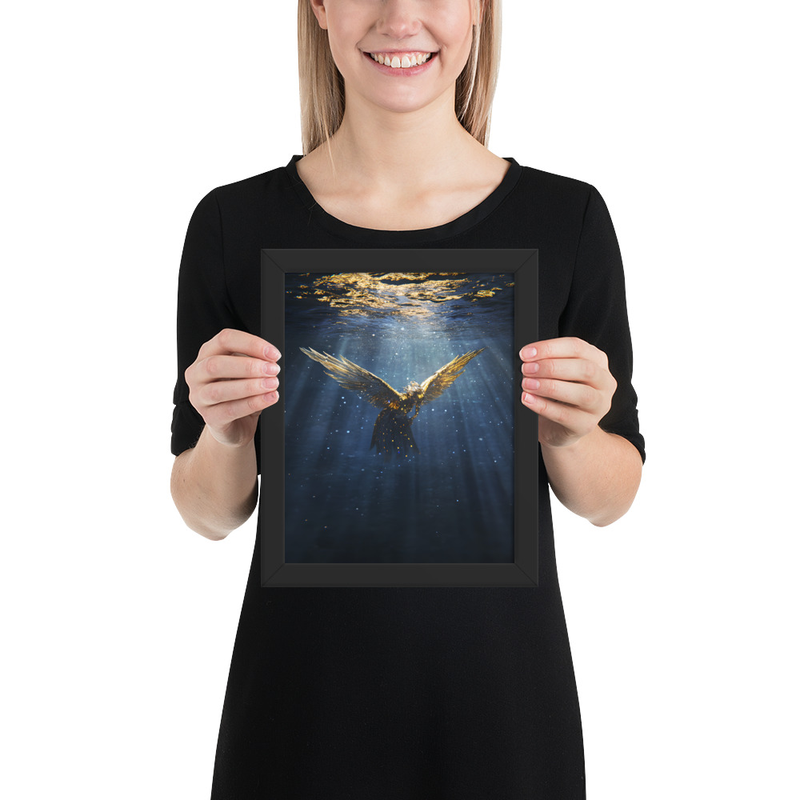 Water Bliss Premium Luster Photo Paper Framed Poster 