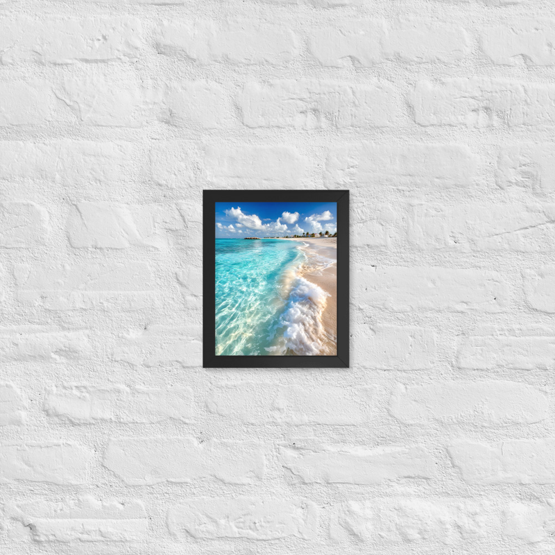 Happy Wave Premium Luster Photo Paper Framed Poster 