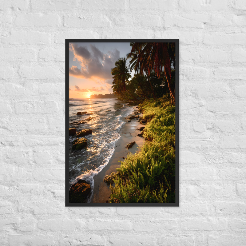Sunset Premium Luster Photo Paper Framed Poster