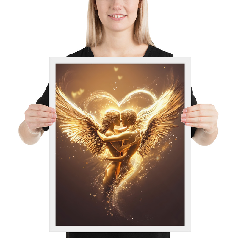 Loving Angels Premium Luster Photo Paper Framed Poster 