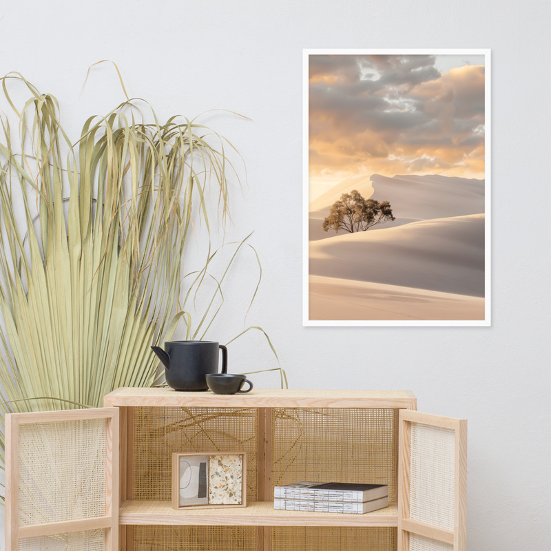 Shimmering Dunes Premium Luster Photo Paper Framed Poster