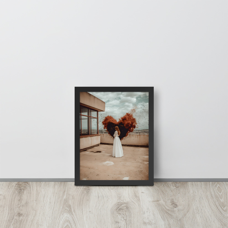 Smoking Love Premium Luster Photo Paper Framed Poster 