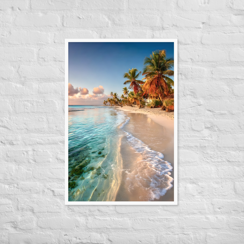 Golden Sea Premium Luster Photo Paper Framed Poster
