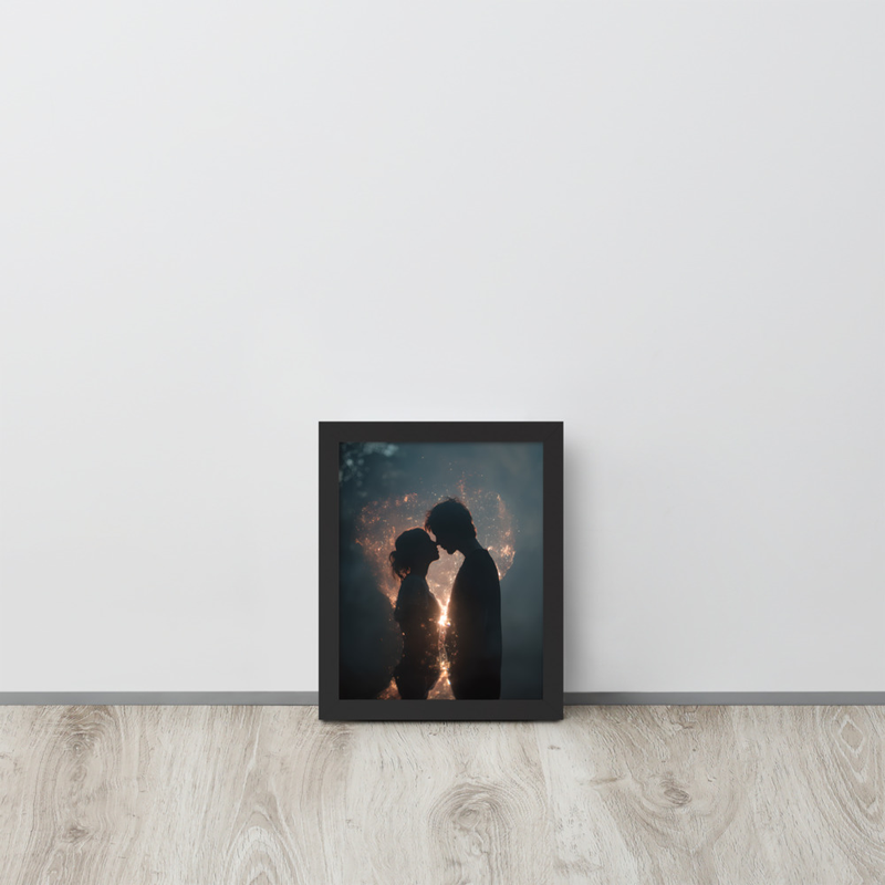 Romantic Silhouette Premium Luster Photo Paper Framed Poster 