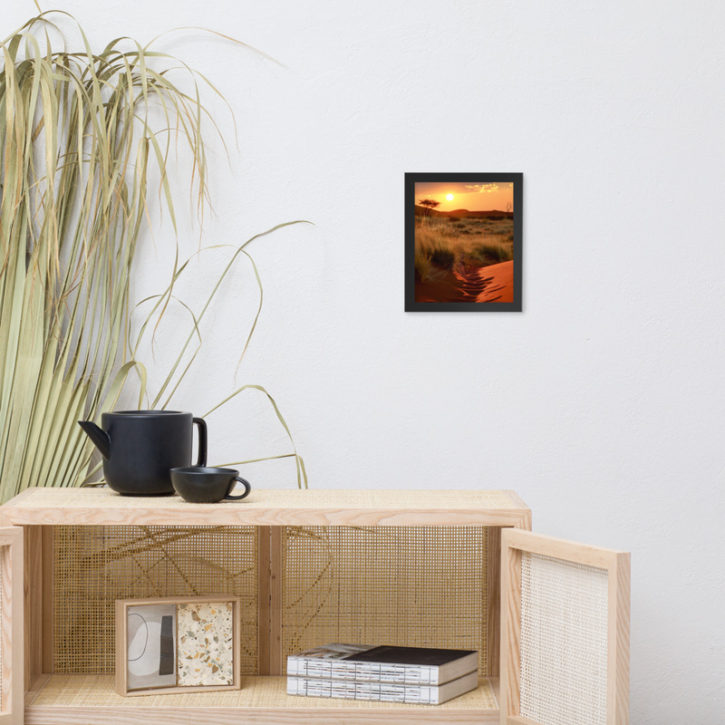 Sunset Dunes Premium Luster Photo Paper Framed Poster 