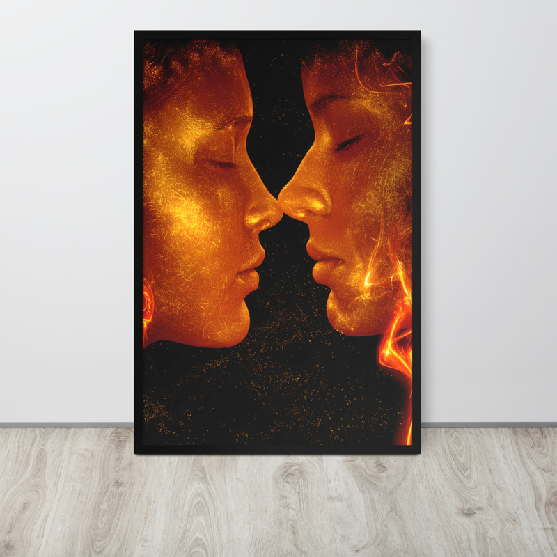 Fire Premium Luster Photo Paper Framed Poster