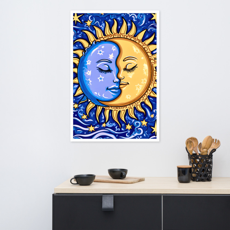 Starry Night Premium Luster Photo Paper Framed Poster
