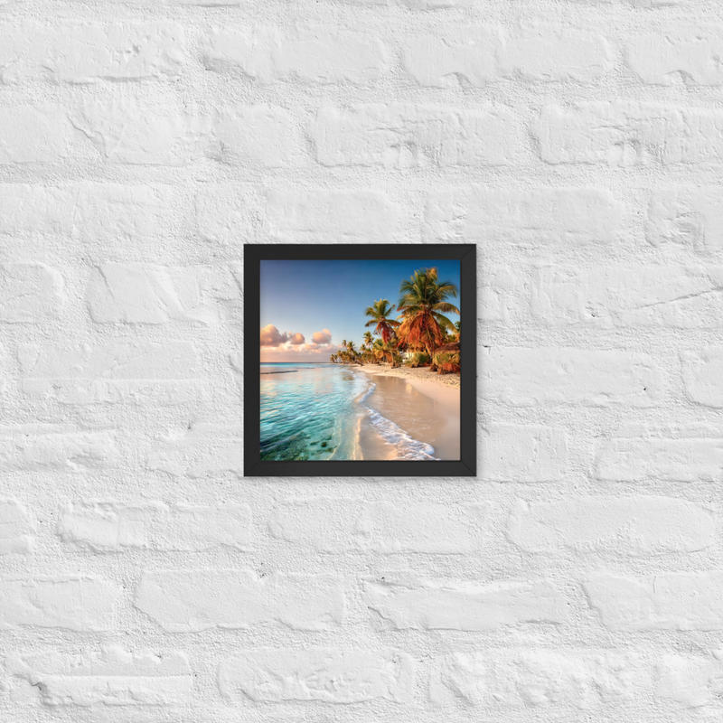 Golden Sea Premium Luster Photo Paper Framed Poster 